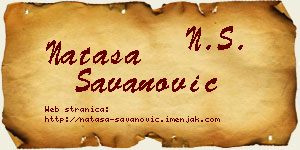 Nataša Savanović vizit kartica
